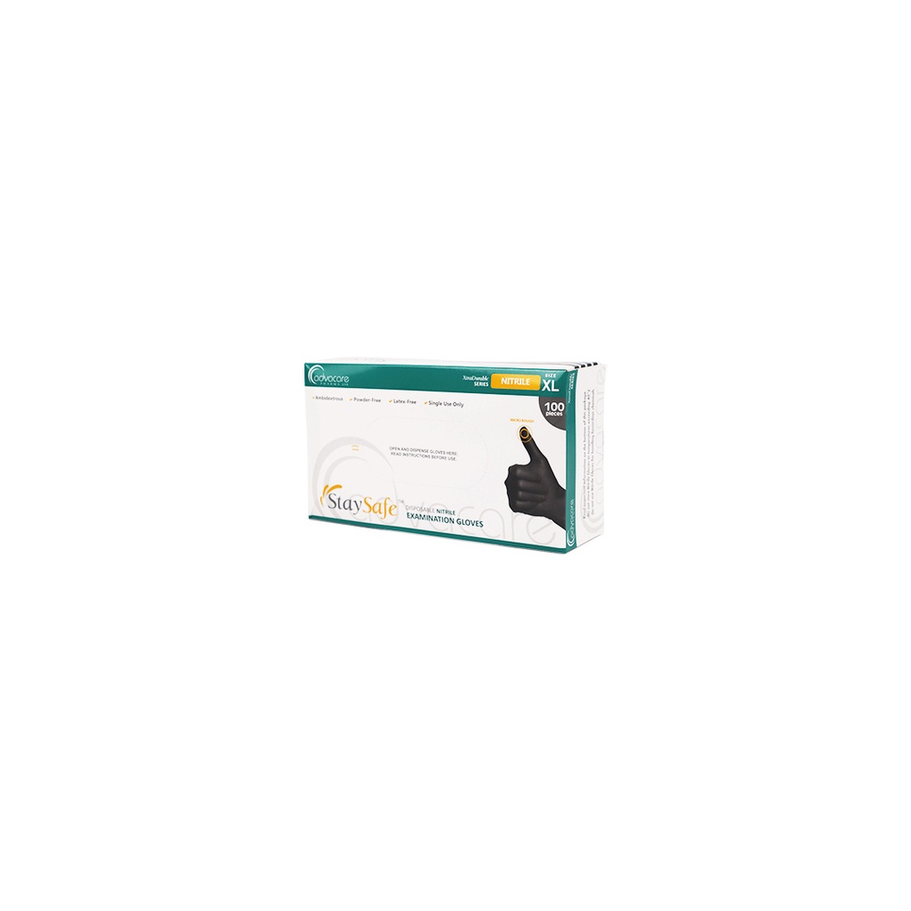 Stay Safe Black Nitrile Gloves