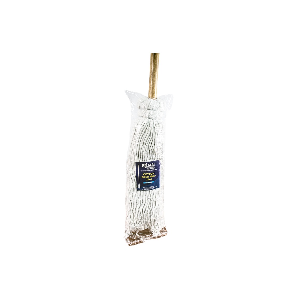 Rojan Wooden Handle Cotton Deck Mop 24oz - #8422
