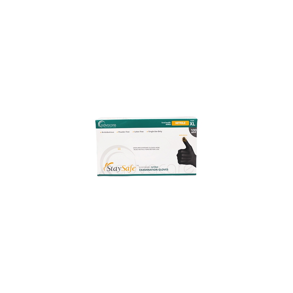 Stay Safe Black Nitrile Gloves