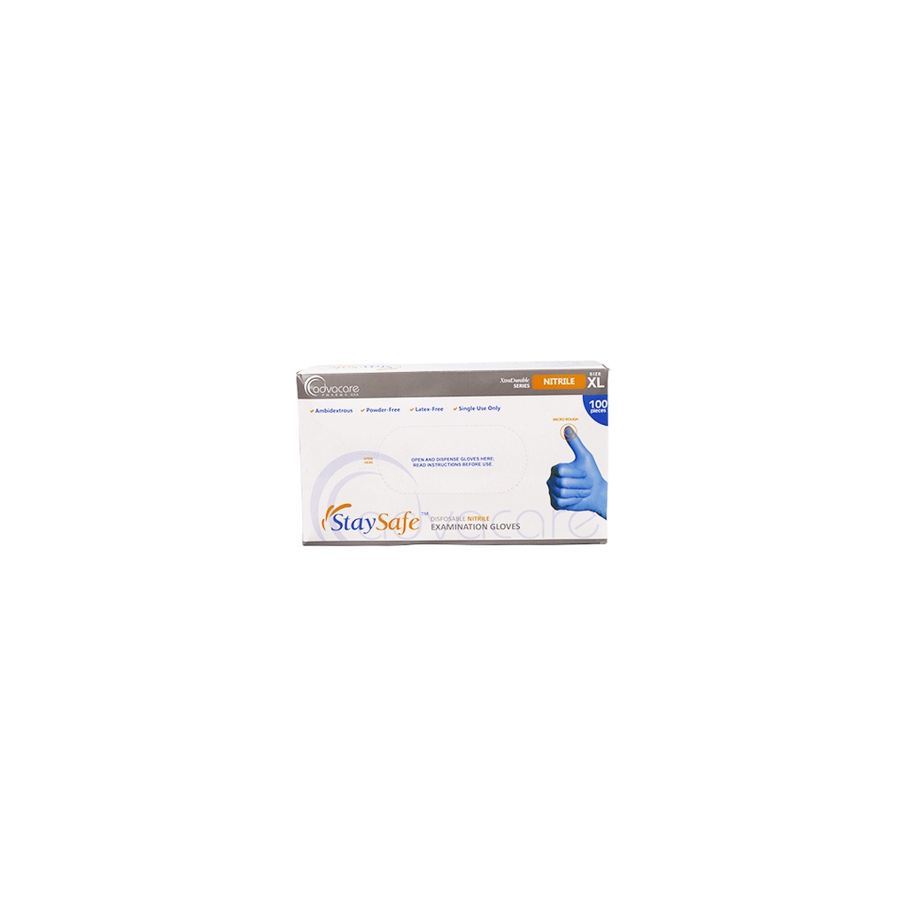 Stay Safe Blue Nitrile Gloves
